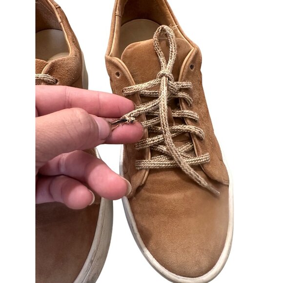 Jenni Kayne Suede Leather Leace Up Platform Sneakers Women 38 7.5 Honey Brown - Picture 16 of 16